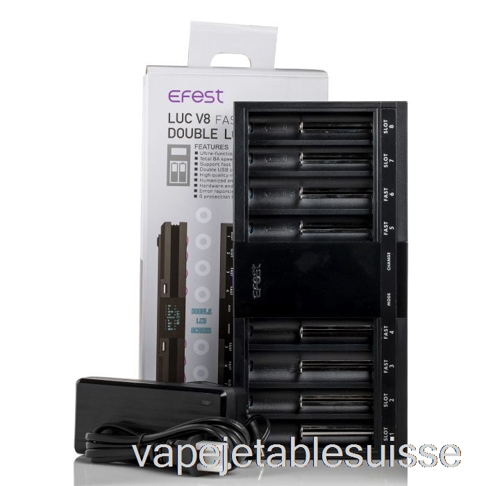 Vape Suisse Efest Luc V8 Double écran Lcd Chargeur De Batterie Rapide
