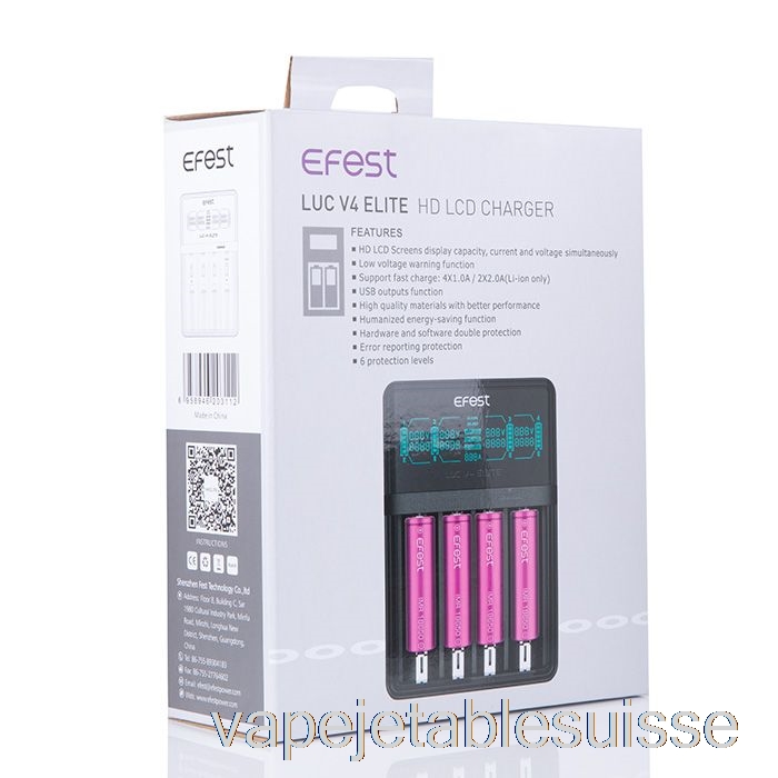 Vape Suisse Efest Luc V4 Elite Hd Chargeur Lcd
