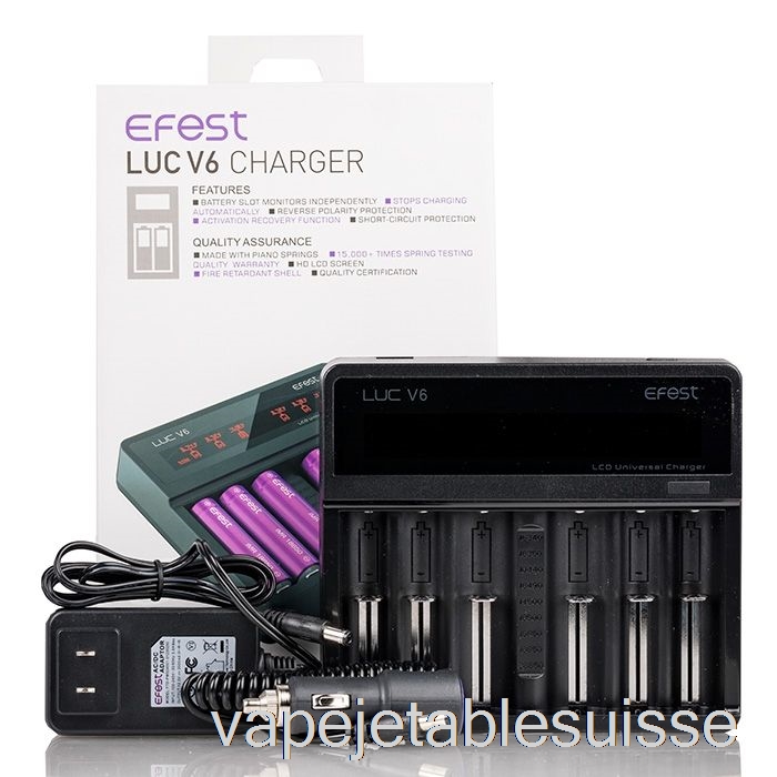 Vape Suisse Efest Luc V6 Chargeur Universel Lcd 6 Baies