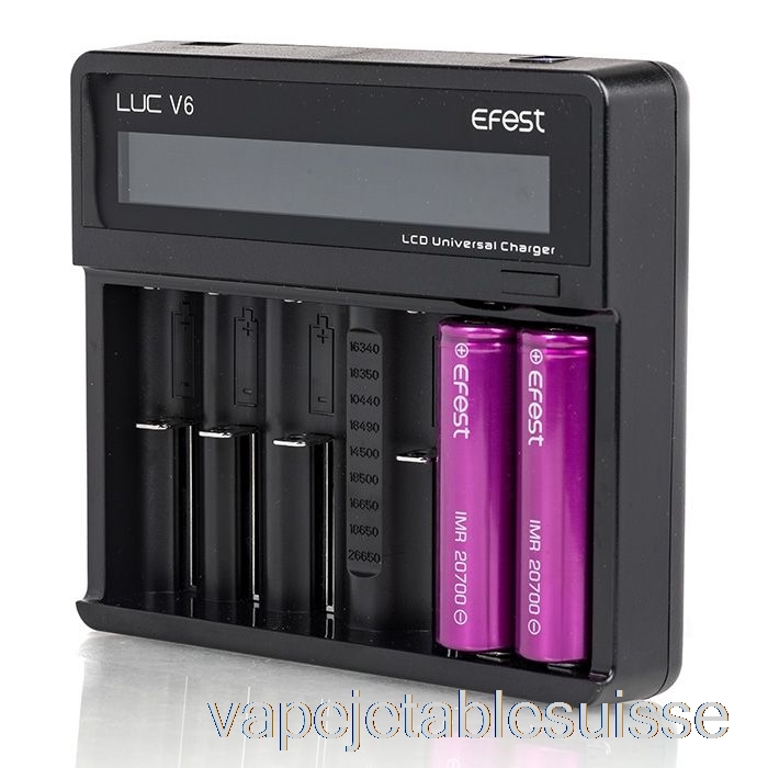 Vape Suisse Efest Luc V6 Chargeur Universel Lcd 6 Baies