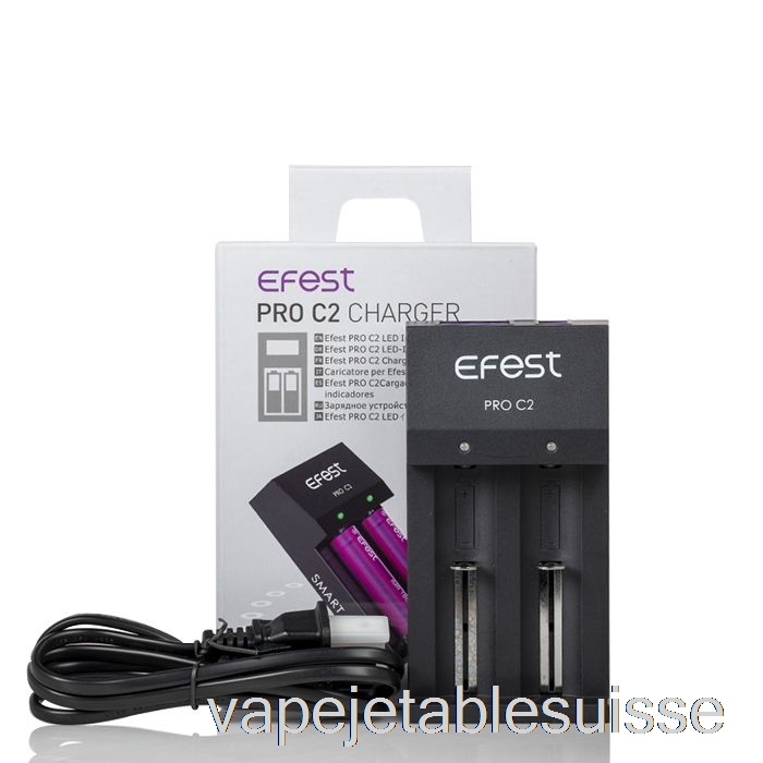 Vape Suisse Efest Pro C2 Chargeur De Batterie Intelligent à 2 Baies