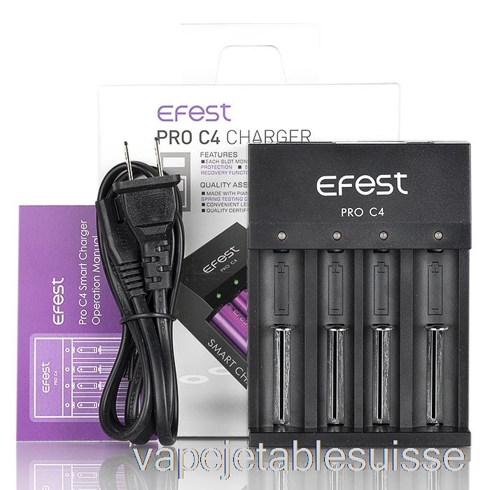 Vape Suisse Efest Pro C4 Chargeur De Batterie Intelligent à 4 Baies