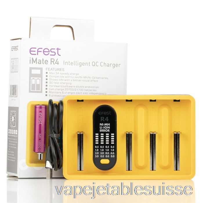 Vape Suisse Efest Imate R4 Chargeur Qc Intelligent