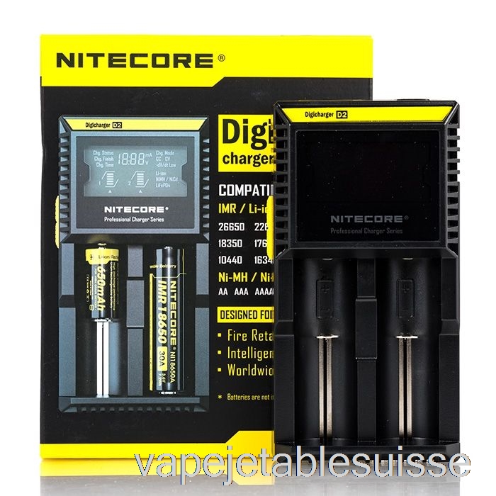 Chargeur De Batterie Vape Suisse Nitecore D2 (2 Baies)