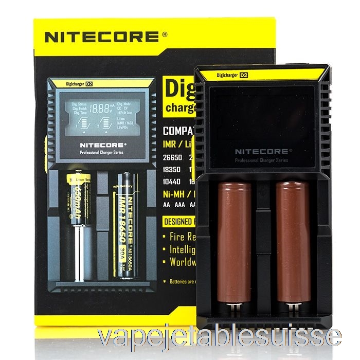 Chargeur De Batterie Vape Suisse Nitecore D2 (2 Baies)