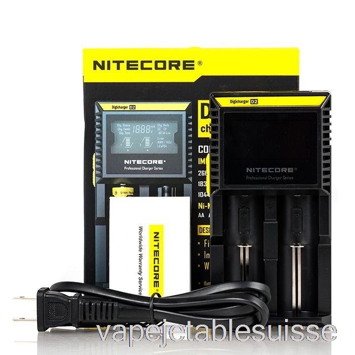 Chargeur De Batterie Vape Suisse Nitecore D2 (2 Baies)