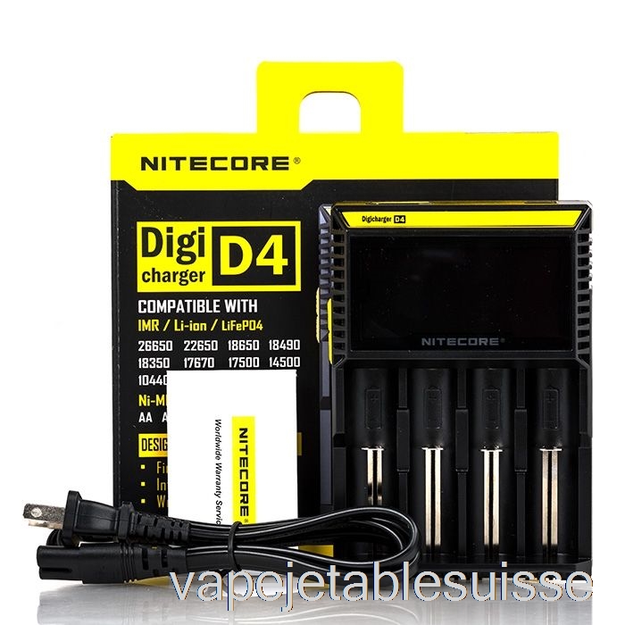Chargeur De Batterie Vape Suisse Nitecore D4 (4 Baies)