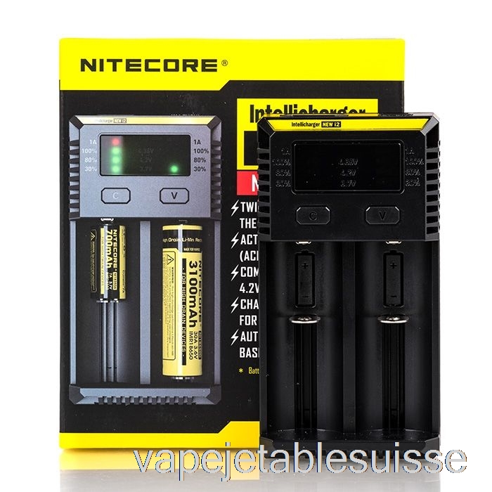 Chargeur De Batterie Vape Suisse Nitecore I2 (2 Baies)