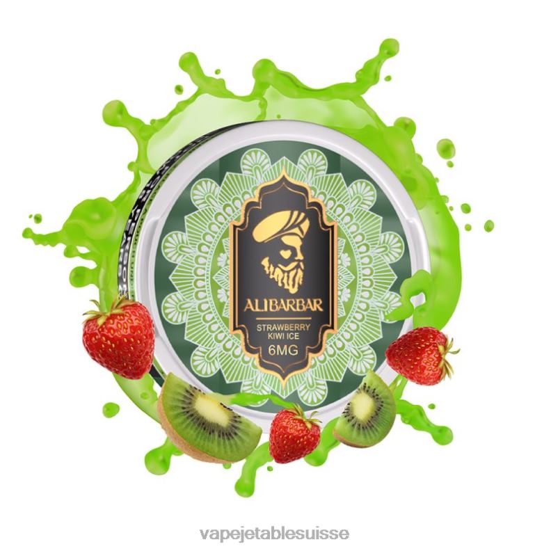 Vape Jetable Suisse - Alibarbar sachets de nicotine glace fraise kiwi 2RRNF91