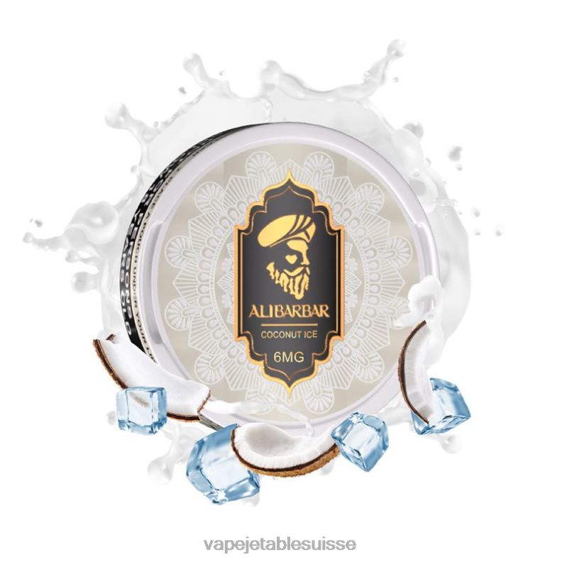 Vape Jetable Suisse - Alibarbar sachets de nicotine glace à la noix de coco 2RRNF83