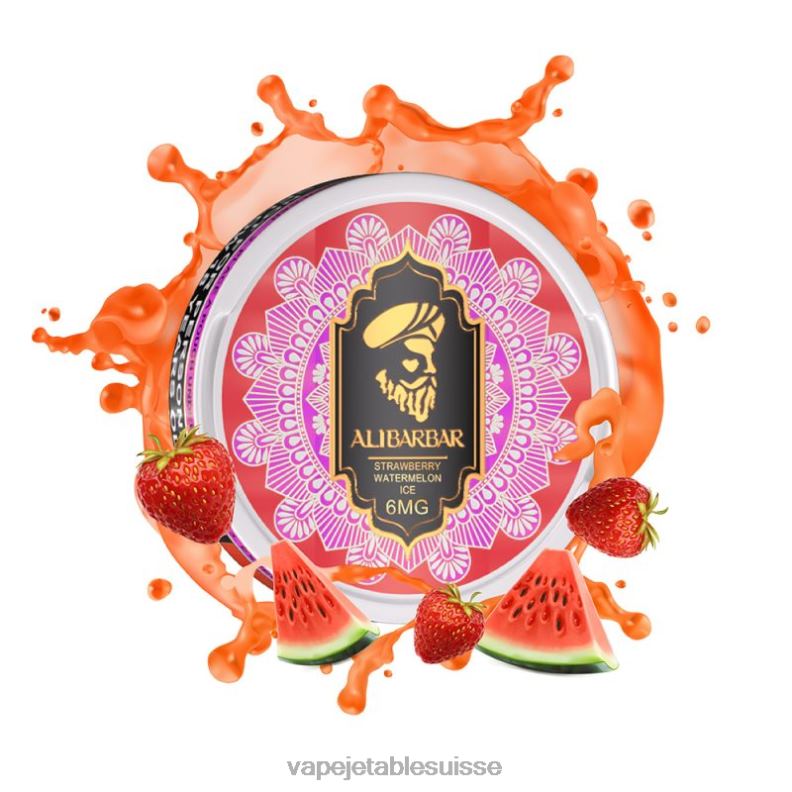Vape Suisse - Alibarbar sachets de nicotine glace à la fraise et à la pastèque 2RRNF93