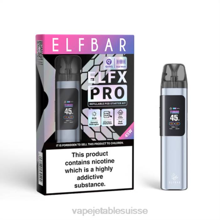 noir R4L25 ELFBAR ELFX Pro Appareil à pod ouvert