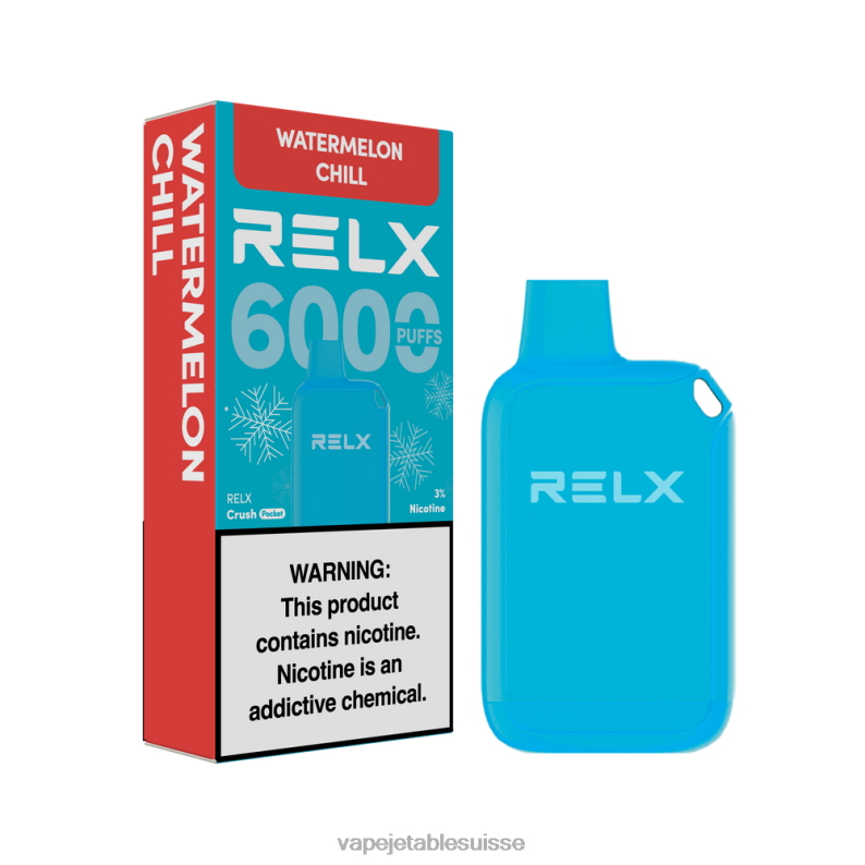 Vape Jetable Suisse - RELX Crush Pocket 6000 glacé fraîcheur de pastèque HTJ8624