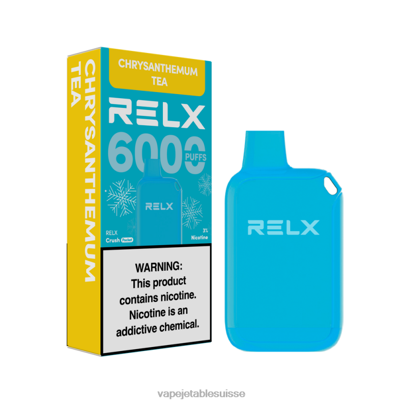 Vape Jetable Suisse - RELX Crush Pocket 6000 glacé thé au chrysanthème HTJ8621
