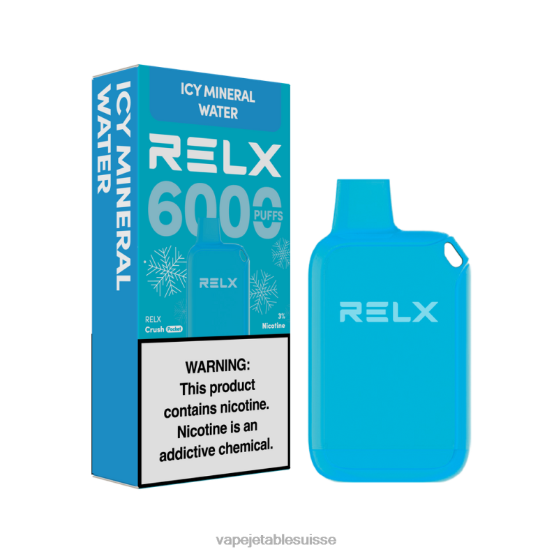 Vape Shop Geneve - RELX Crush Pocket 6000 glacé eau minérale glacée HTJ8623
