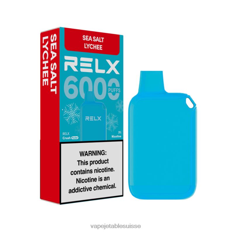 Vape Shop Geneve - RELX Crush Pocket 6000 glacé litchi au sel de mer HTJ8614