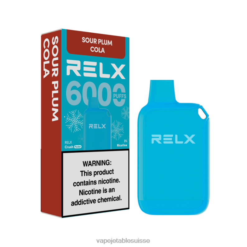 Vape Suisse - RELX Crush Pocket 6000 glacé cola aux prunes aigre-douces HTJ8619
