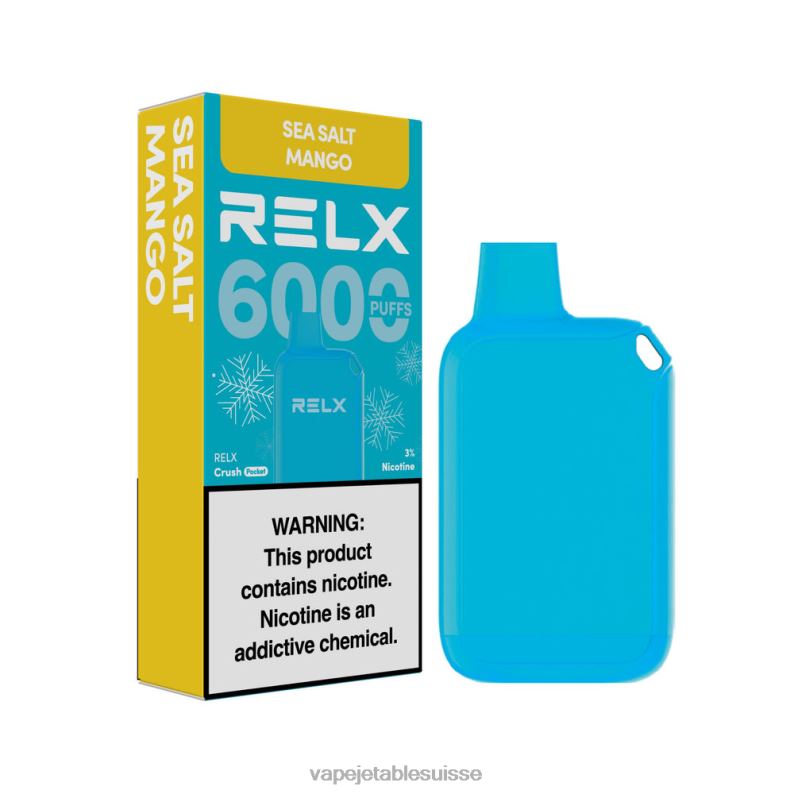 Vape Suisse - RELX Crush Pocket 6000 glacé mangue au sel de mer HTJ8613