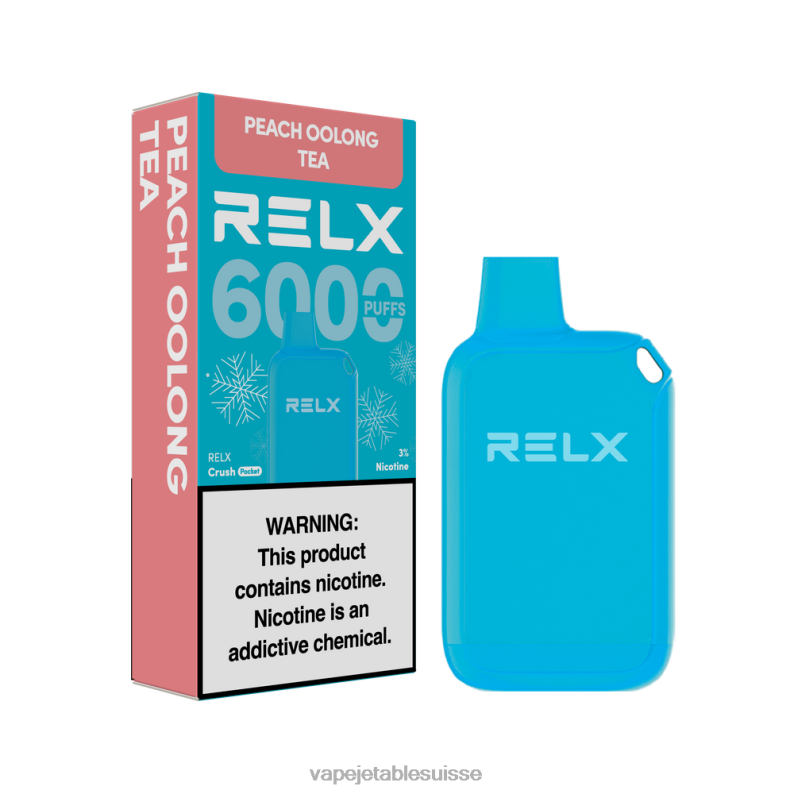 Vape Suisse - RELX Crush Pocket 6000 glacé thé oolong à la pêche HTJ8610