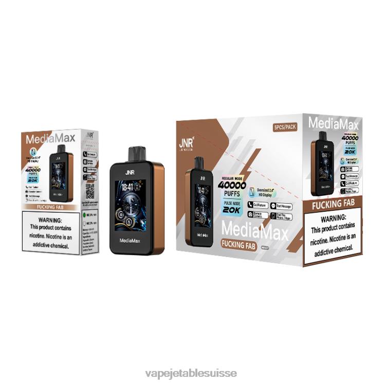 JNR MediaMax 40 000 bouffées 0P00D13 putain de fabuleux vape sans nicotine