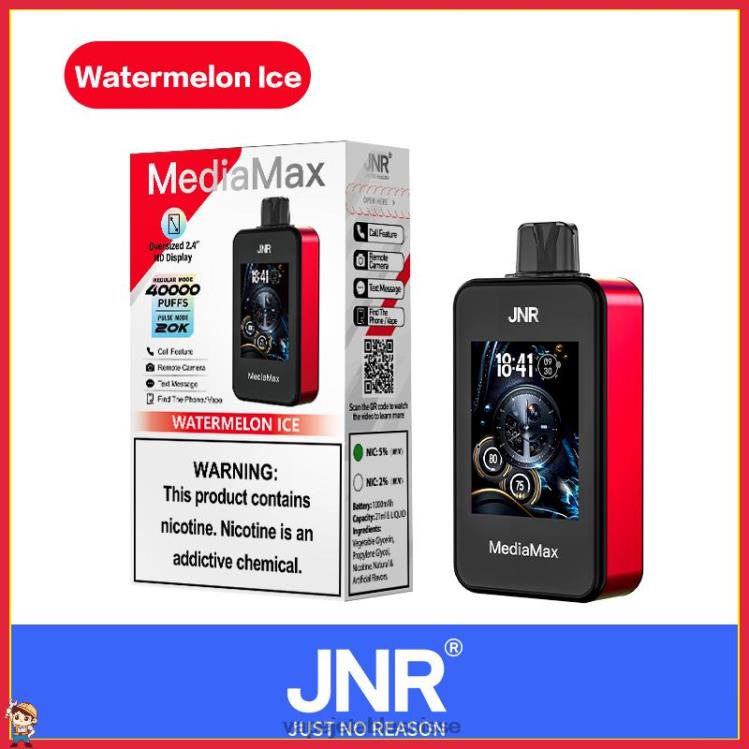 JNR MediaMax 40 000 bouffées 0P00D18 glace à la pastèque vape sans nicotine