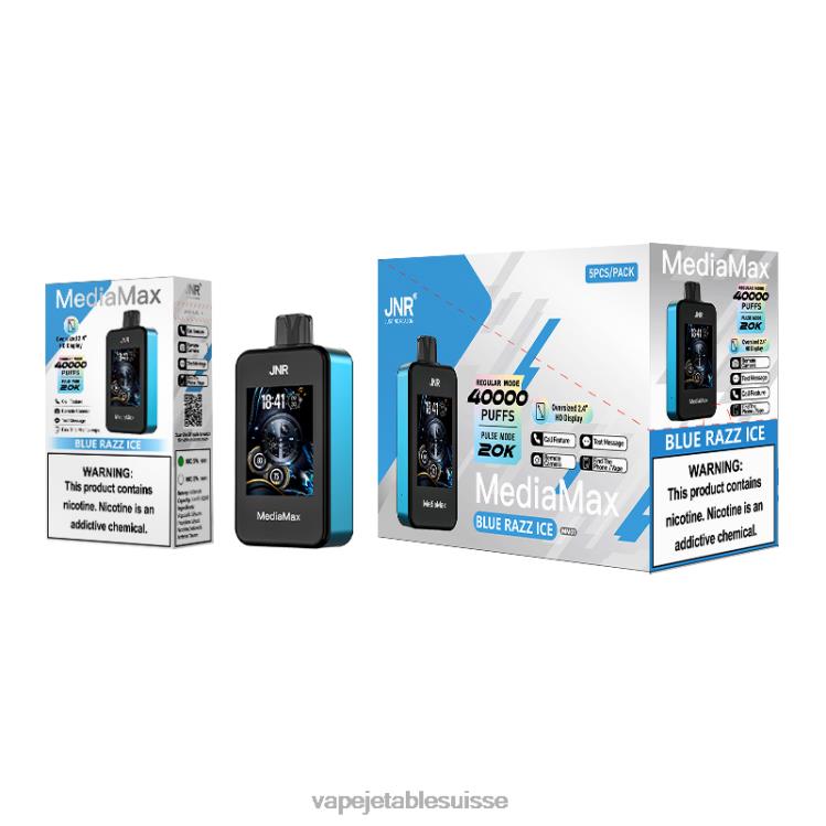 JNR MediaMax 40 000 bouffées 0P00D21 glace bleue vape suisse