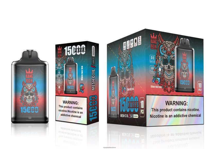 Vape Jetable Suisse - Bang Box s1-15000 bouffées 4LVJJB108 glace bleue