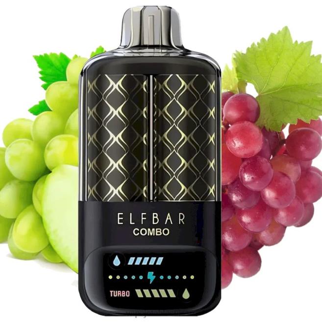 Vape Jetable Suisse - Elf Bar Combo 25000 raisin vert et raisin B6X669