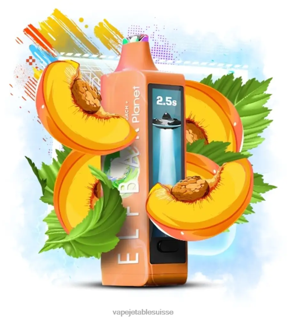 Vape Jetable Suisse - Elf Bar Planet 25000 pêche B6X6624