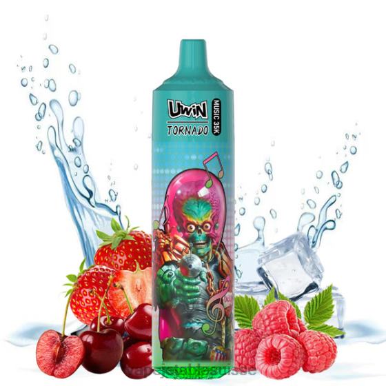 Vape Jetable Suisse - glace à la fraise, à la framboise et à la cerise UWIN CRYSTAL vape jetable 35k 28408387