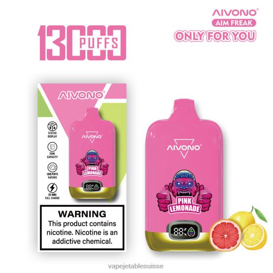 Vape Jetable Suisse - limonade rose Aivono AIM FREAK 13000 28408249