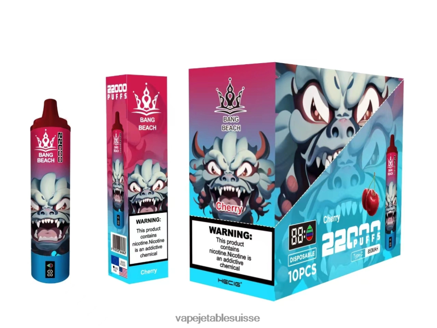 Vape Shop Geneve - Bang Beach Écran intelligent de 22 000 bouffées 4LVJJB17 cerise