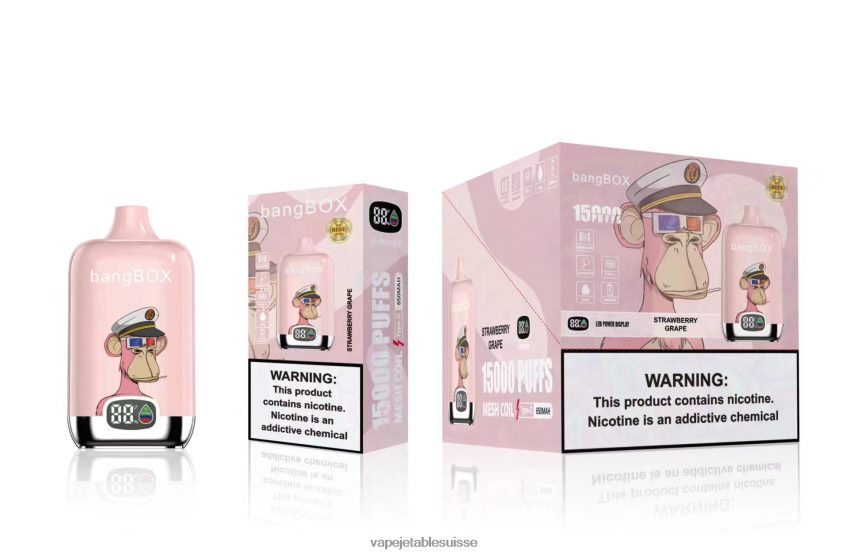 Vape Shop Geneve - Bang Box 15000 bouffées 4LVJJB44 raisin fraise