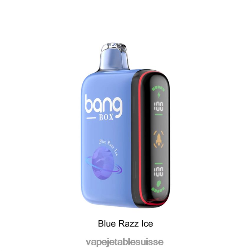 Vape Shop Geneve - Bang Box Affichage de puissance intelligent de 9 000 à 18 000 bouffées 4LVJJB26 glace bleue