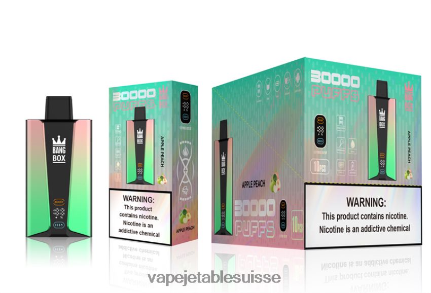 Vape Shop Geneve - Bang Box Écran intelligent de 30 000 bouffées 4LVJJB83 pêche aux pommes