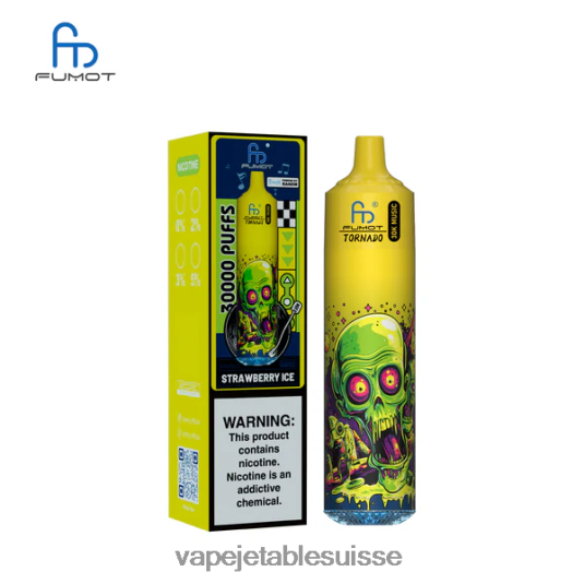 Vape Shop Geneve - Fumot Tornado 30 000 musiques glace à la fraise 4X48XR26