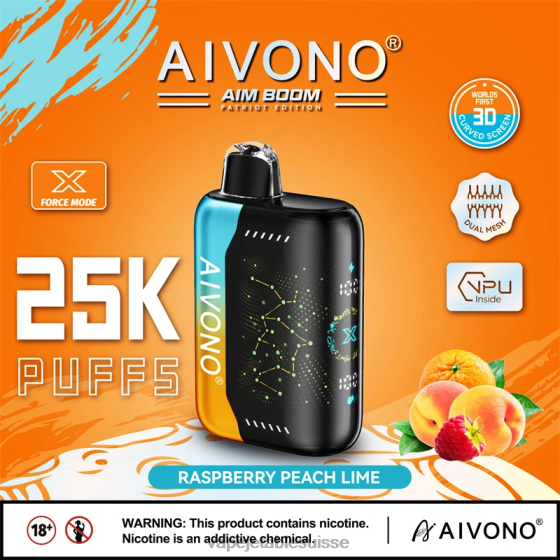 Vape Shop Geneve - framboise pêche citron vert Aivono AIM BOOM 25000 28408350
