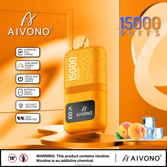 Vape Shop Geneve - glace à la pêche Aivono AIM magic 15000 2840859