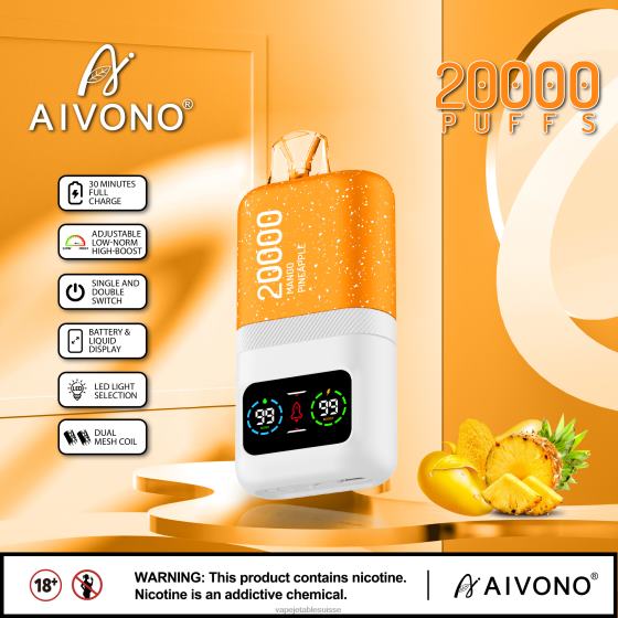 Vape Shop Geneve - mangue ananas Aivono AIM magic 20000 2840877