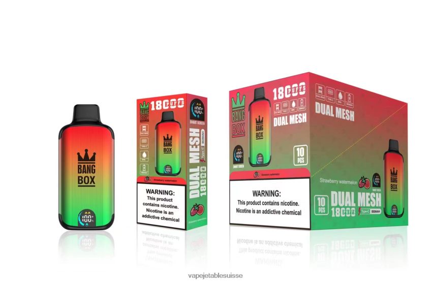 Vape Suisse - Bang Box 18000 bouffées 4LVJJB88 pastèque fraise