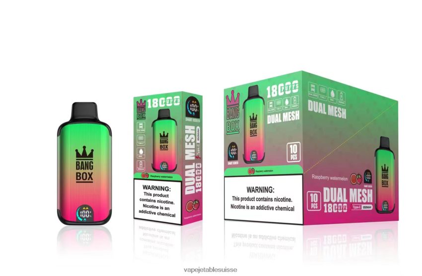 Vape Suisse - Bang Box 18000 bouffées 4LVJJB97 pastèque framboise