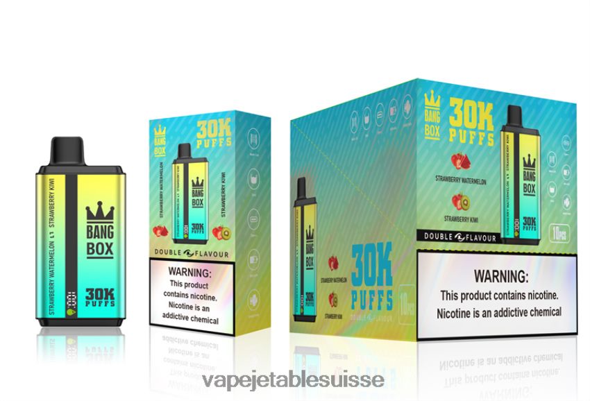 Vape Suisse - Bang Box 30 000 bouffées double saveurs 4LVJJB64 fraise pastèque & fraise kiwi