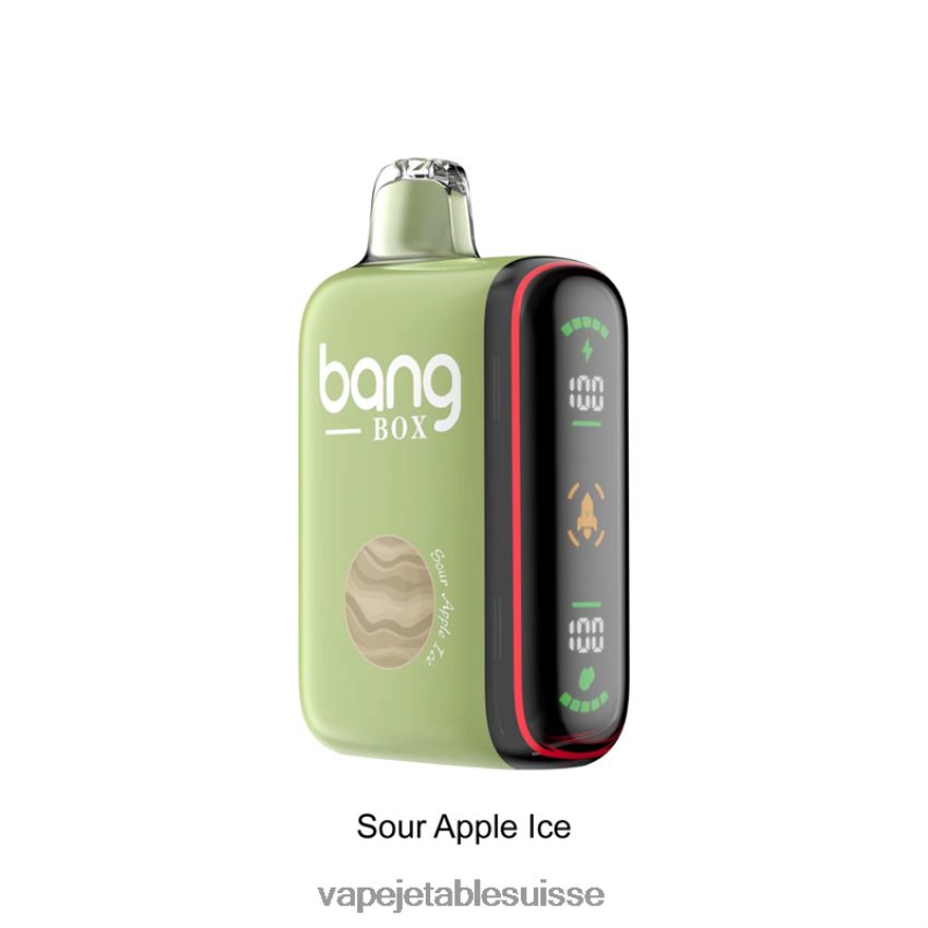 Vape Suisse - Bang Box Affichage de puissance intelligent de 9 000 à 18 000 bouffées 4LVJJB28 glace à la pomme aigre