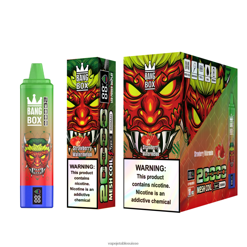 Vape Suisse - Bang Box Écran intelligent de 20 000 bouffées 4LVJJB52 pastèque fraise