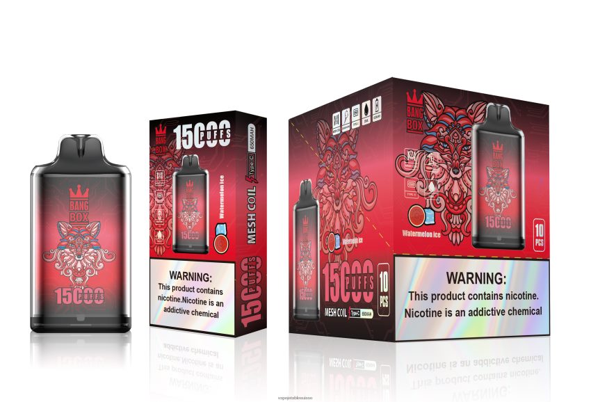 Vape Suisse - Bang Box s1-15000 bouffées 4LVJJB106 glace à la pastèque