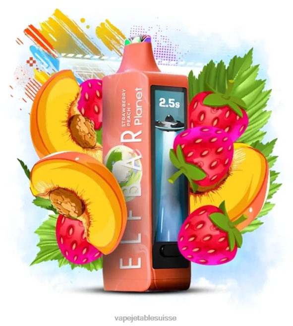 Vape Suisse - Elf Bar Planet 25000 pêche aux fraises B6X6628