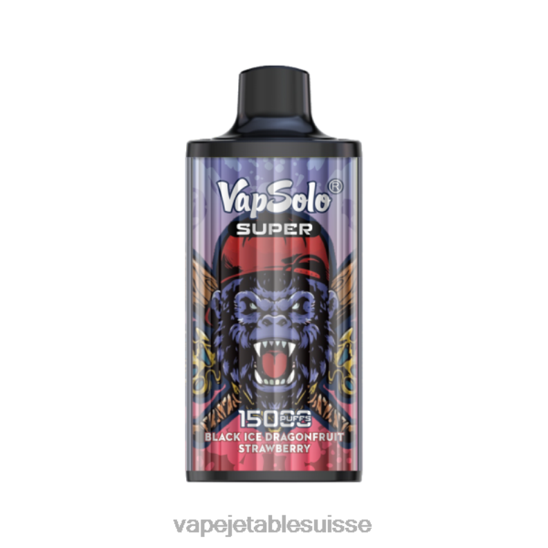 Vape Suisse - Vapsolo SUPER vape jetable glace noire, drangofruit, fraise 2RRNF125