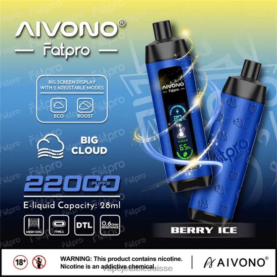 Vape Suisse - glace aux baies Aivono Fatpro 22000 2840810