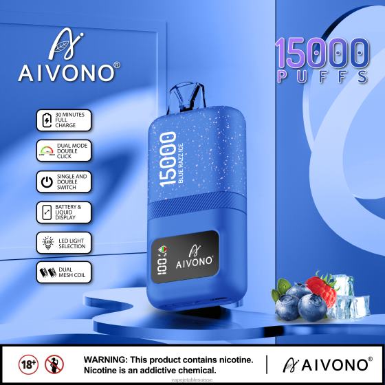 Vape Suisse - glace bleue Aivono AIM magic 15000 2840864