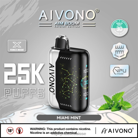 Vape Suisse - menthe de Miami Aivono AIM BOOM 25000 28408349
